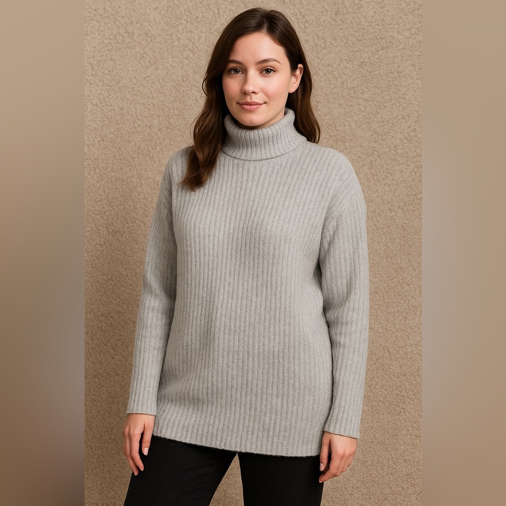 Atmosphere Light Gray Turtleneck Sweater